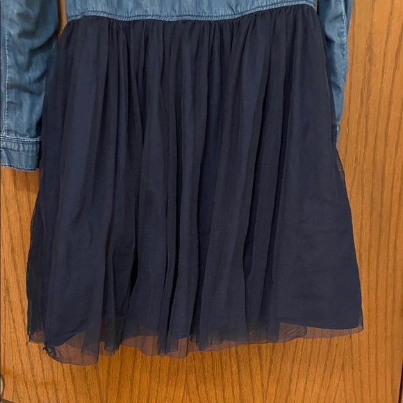 OshKosh B'gosh UGC Girls Size 10 Denim Chambray and Navy Tulle Dress - Picture 11 of 11